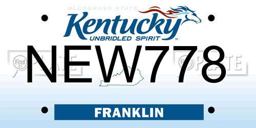 NEW778 Kentucky License Plate