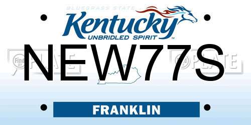 NEW77S Kentucky License Plate