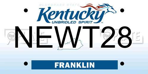 NEWT28 Kentucky License Plate