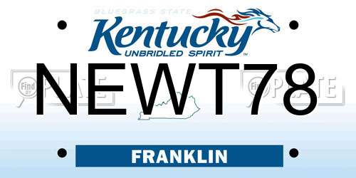 NEWT78 Kentucky License Plate