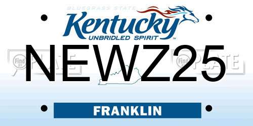 NEWZ25 Kentucky License Plate