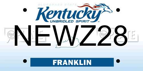 NEWZ28 Kentucky License Plate