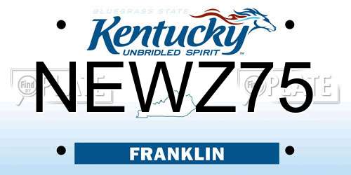 NEWZ75 Kentucky License Plate