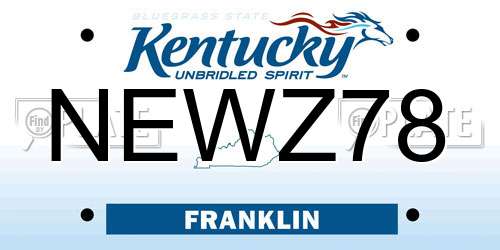 NEWZ78 Kentucky License Plate