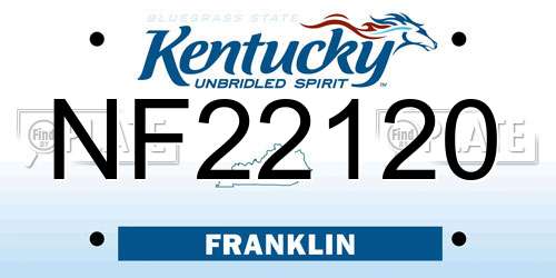 NF22120 Kentucky License Plate