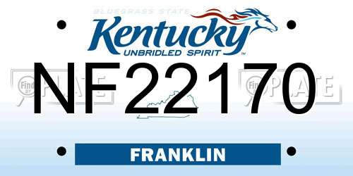 NF22170 Kentucky License Plate