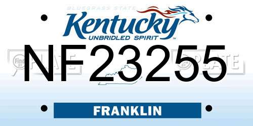 NF23255 Kentucky License Plate