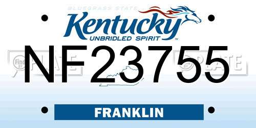 NF23755 Kentucky License Plate