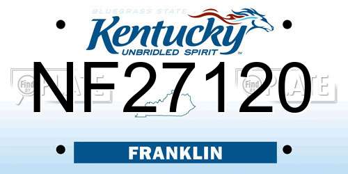 NF27120 Kentucky License Plate