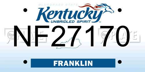 NF27170 Kentucky License Plate