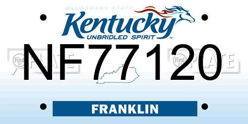 NF77120 Kentucky License Plate