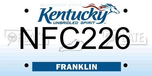 NFC226 Kentucky License Plate