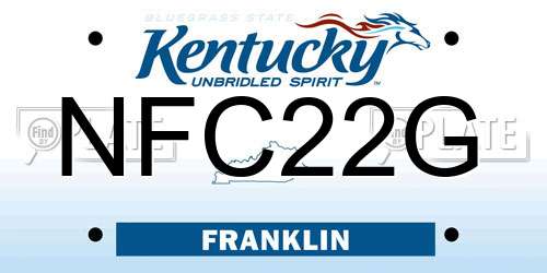 NFC22G Kentucky License Plate