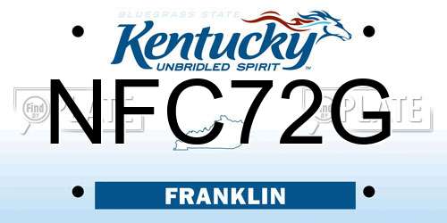 NFC72G Kentucky License Plate
