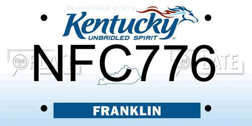 NFC776 Kentucky License Plate