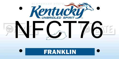 NFCT76 Kentucky License Plate
