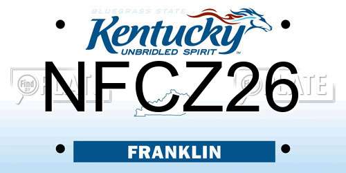 NFCZ26 Kentucky License Plate