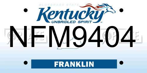 NFM9404 Kentucky License Plate