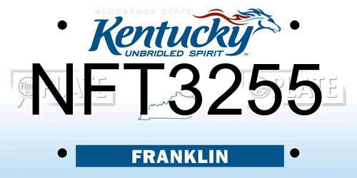 NFT3255 Kentucky License Plate
