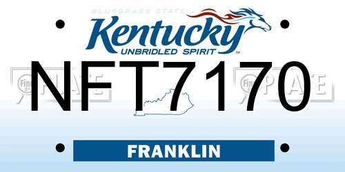 NFT7170 Kentucky License Plate