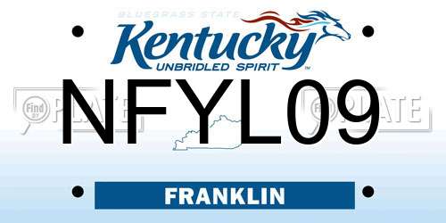 NFYL09 Kentucky License Plate