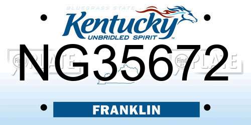 NG35672 Kentucky License Plate