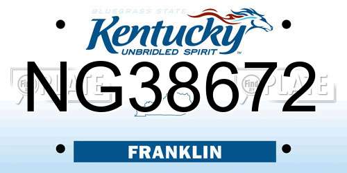 NG38672 Kentucky License Plate