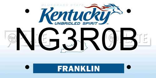 NG3R0B Kentucky License Plate
