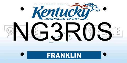 NG3R0S Kentucky License Plate