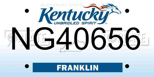 NG40656 Kentucky License Plate
