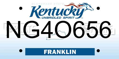 NG4O656 Kentucky License Plate