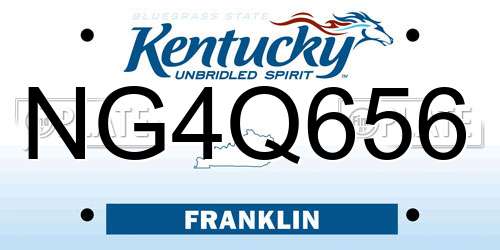 NG4Q656 Kentucky License Plate