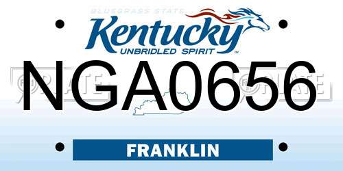 NGA0656 Kentucky License Plate