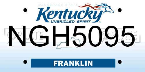 NGH5095 Kentucky License Plate