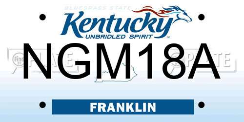 NGM18A Kentucky License Plate