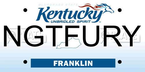 NGTFURY Kentucky License Plate