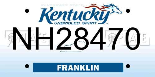 NH28470 Kentucky License Plate
