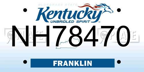NH78470 Kentucky License Plate