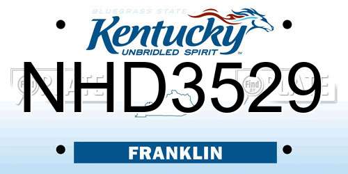 NHD3529 Kentucky License Plate