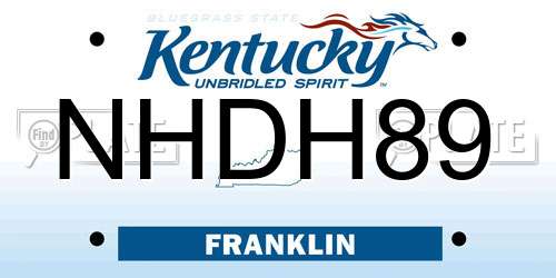 NHDH89 Kentucky License Plate