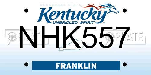NHK557 Kentucky License Plate