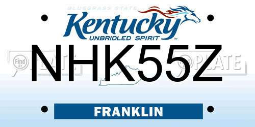 NHK55Z Kentucky License Plate