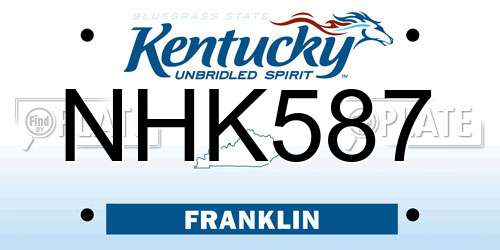 NHK587 Kentucky License Plate