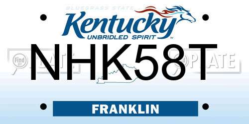 NHK58T Kentucky License Plate