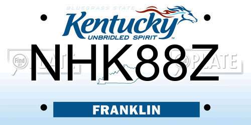 NHK88Z Kentucky License Plate