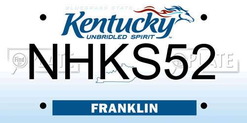 NHKS52 Kentucky License Plate