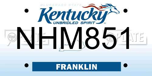 NHM851 Kentucky License Plate