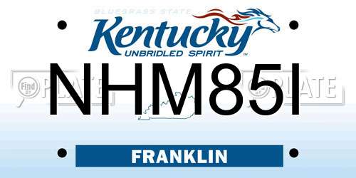 NHM85I Kentucky License Plate