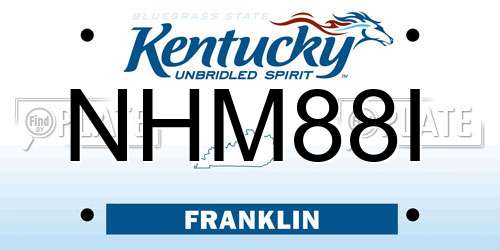 NHM88I Kentucky License Plate