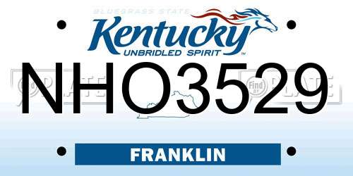 NHO3529 Kentucky License Plate